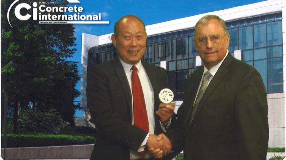 Professor Zongjin Li with ACI President Michael Schneider